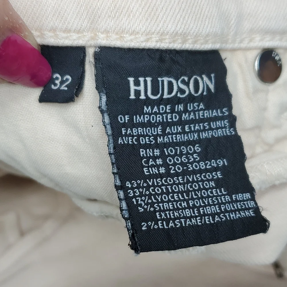 HUDSON Nico Midrise Ankle Supmer Skinny Jeggings 32 Cream NWOT Womens - Picture 9 of 14